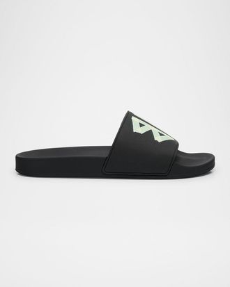 Balenciaga Mens BB Logo Pool Slide Sandals