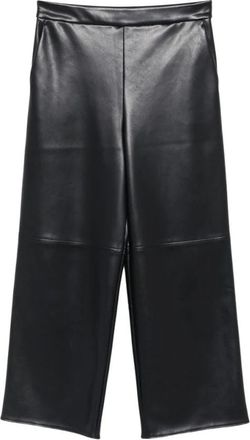 Max Mara Wijde Jersey Broek - Dames - Wijde Broeken - Blauw - S - Katoen - Broeken
