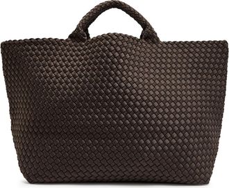 Naghedi St Barths Large Woven Tote - Chocolate - One Size