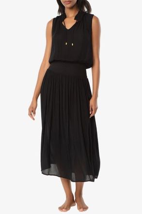 Helen Jon Sleeveless Smocked Dress in Black at Nordstrom, Size X-Large