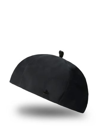 Maison Michel Emy logo-plaque beret hat - Black