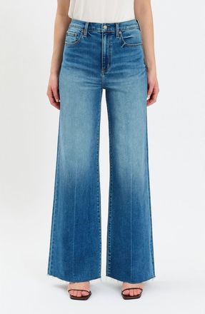 Daze Far Out High Waist Raw Hem Wide Leg Jeans in New Indigio at Nordstrom, Size 25