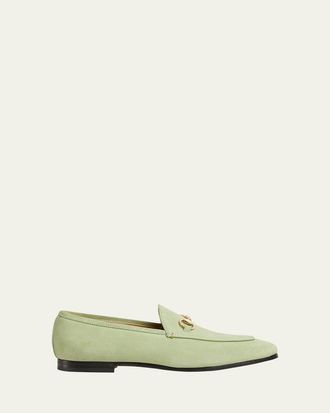 Gucci Jordaan Horsebit Suede Loafers
