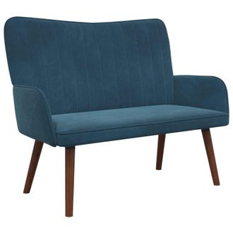 vidaXL Sof&aacute; De 2 Plazas Azul 115 X 61 X 87 Cm Terciopelo Vidaxl