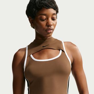 Nike Womens Naomi Osaka Tight Mod-Cropped Tank Top in Brown | IO5807-235