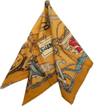 Herm&egrave;s Fazzoletto da taschino Musee in seta 2010-2025 - Marrone