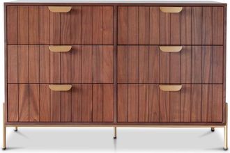 PIB C&oacute;moda de madera oscura con 6 cajones