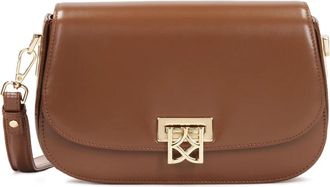 Kazar Ovale bruine handtas met klep - Dames - Schoudertassen - Bruin - ONE Size - Leer - Tassen