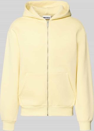 Review Regular Fit Sweatjacke mit Rei&szlig;verschluss in Hellgelb, Gr&ouml;&szlig;e XXL