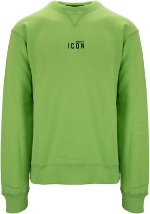 Dsquared2 Heren Pullover Sweatshirt met Icon Print - Heren - Sweatshirts - Groen - S - Katoen - Hoodies & sweatvesten