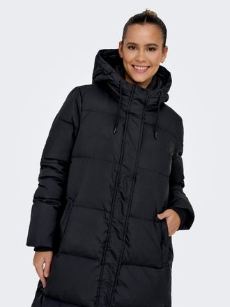 Only Steppmantel ONLY ONLALICE DOWN COAT OTW, Damen, Gr. M, schwarz, Web, Obermaterial: 100% Polyester, unifarben, lang, M&auml;ntel Steppmantel