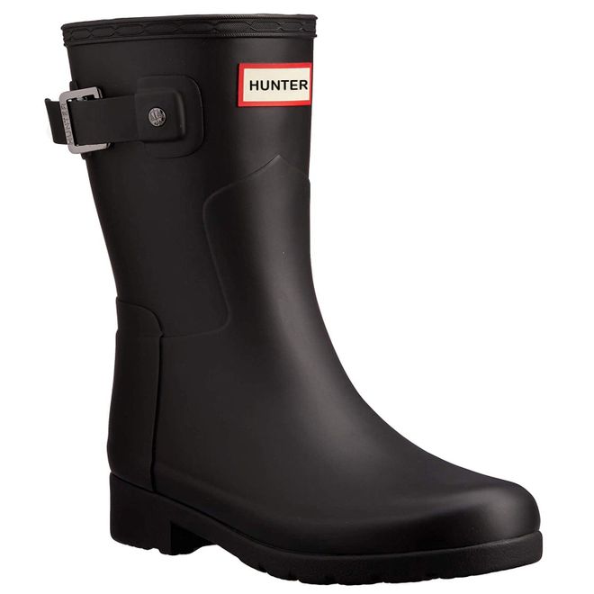 Original Refined Short Rubber Womens Calf Length Boots - Black - Size:UK 4