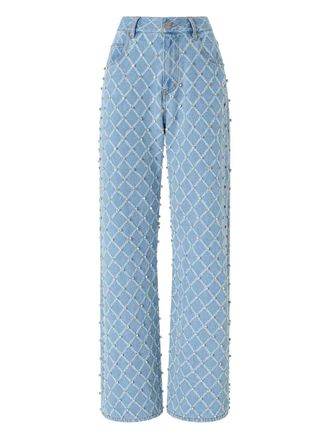 Pinko studded lattice jeans - Blue
