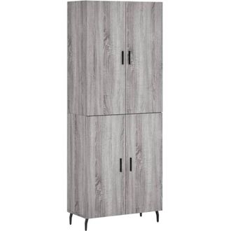 vidaXL Vidaxl - Aparador Alto Madera Contrachapada Gris Sonoma 69,5x34x180 Cm