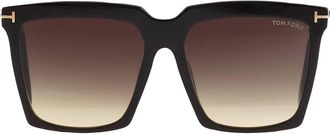 Tom Ford Sabrina Smoke Gradient Square Ladies Sunglasses FT0764 01B 58