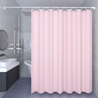 OEM Cortina De Ducha Textil Impermeable, Suave Al Tacto, Ligera - Cortina Individual, 180 Cm De Ancho X 200 Cm De Alto - Rosa