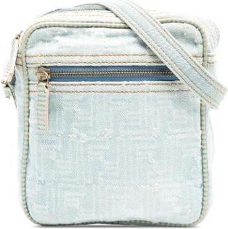 Fendi Pre-owned Cross Body Bags, female, Blue, Size: ONE SIZE Pre-owned Denim Crossbody Bag