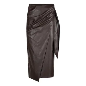 Elisabetta Franchi Dames, Rokken, Bruin, Maat: L Leer