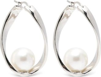 Dries Van Noten Pearl Hoop Earrings