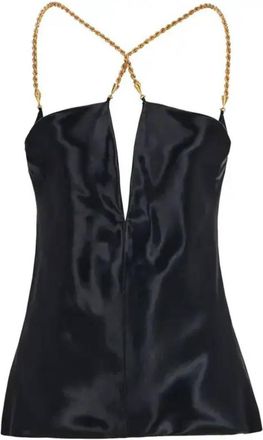 Ferragamo Ferragamo Womens Twisted-Strap Satin Top