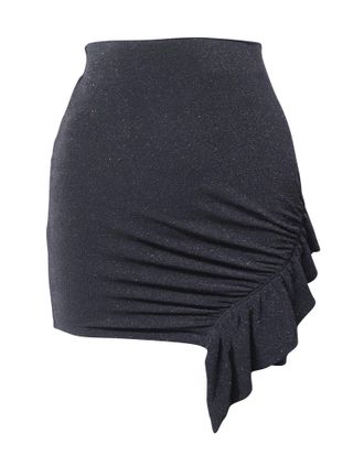 Iro Iro Zilka Metallic Stretch-Knit Mini Skirt in Black Nylon