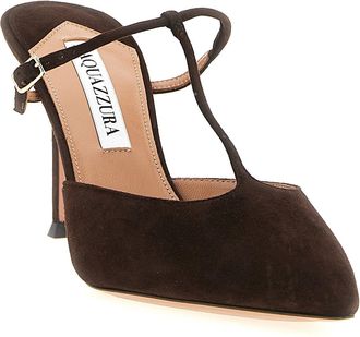 Aquazzura Pointed-Toe Suede Mule - Black