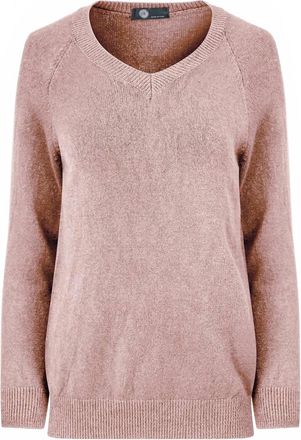 M Made in Italy Womens V-Neck Knit Sweater In Quartz