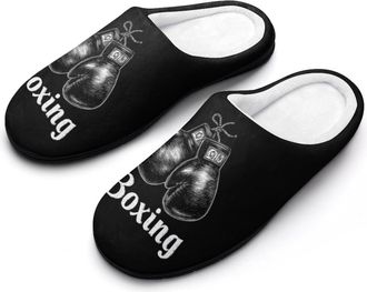 Generic Boxing Gloves Mens Slippers Comfortable And Non-slip Cotton Slipper Shoe for House