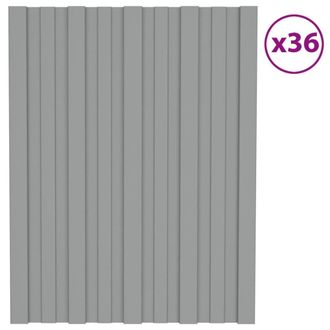 Berkfield Home Roof Panels 36 pcs Galvanised Steel Grey 60x45 cm