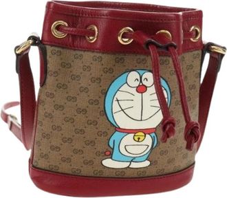 Gucci Pre-owned Micro Small GG Canvas Shoulder Bag - Dames - Vintage Tas - Beige - ONE Size - Leer - Vintage