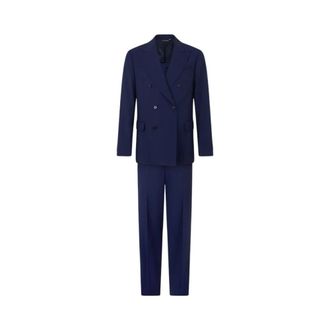 Brooks Brothers Double Breasted Weave Virgin Wool Suit - male - Brooks Brothers - Double Breasted Suits - Blue - 2XL - Suits