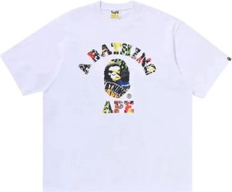 A Bathing Ape Multi Logo College Relaxed Fit T-Shirt White 1M30110342-WHITE