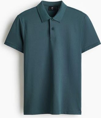 H&M Coolmax Slim Fit Polo Shirt in Teal at Nordstrom, Size Xx-Large