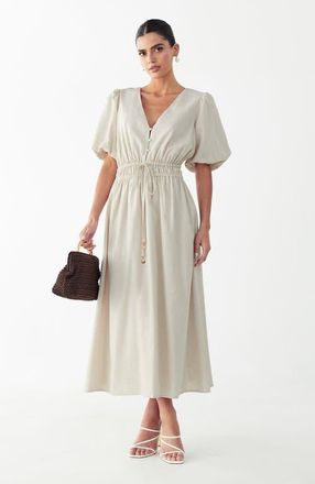 ST MRLO Rowley Midi Dress in Natural at Nordstrom, Size 10
