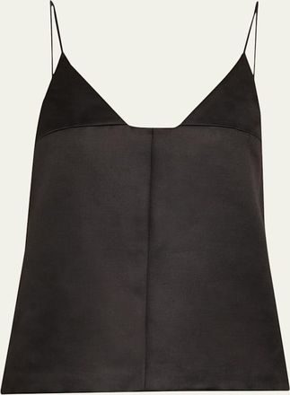 Brandon Maxwell Bridges Silk Empire-Waist Tank Top