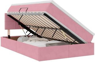 vidaXL Bed with Mattress with Headboard Pink 120 x 190 cm Velvet vidaXL