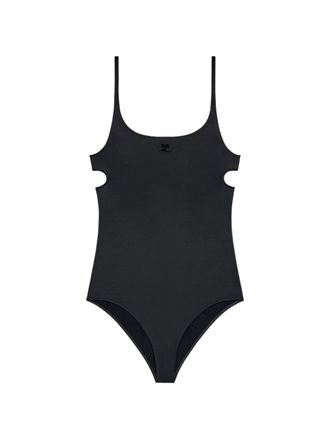 Courr&egrave;ges Form-Fitting Bodysuit with Cut-Out Side Details