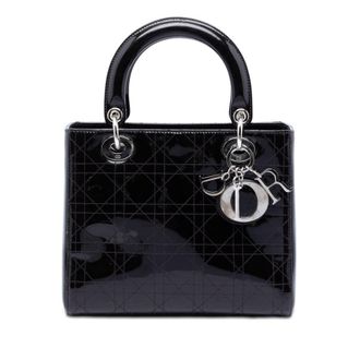Dior Pre-owned Dior Medium Patent Cannage Stitched Lady Dior Ladies OE6L74P2HBPKAXIW