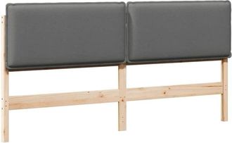 vidaXL Upholstered Headboard Natural and Light Grey 180 cm vidaXL