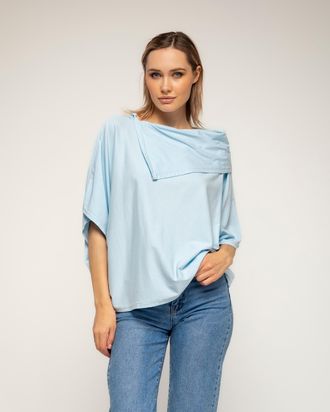 Tantra T-shirt met vleermuismouwen en boothals met omslag