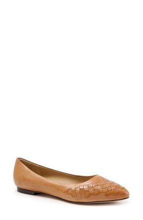 Trotters Estee Woven Flat in Tan Leather at Nordstrom, Size 10.5