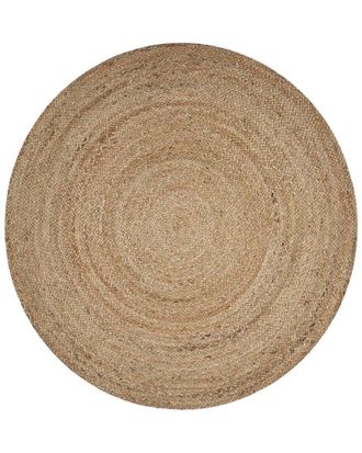 LR Home Contemporary Hand-Braided Jute Round Area Rug