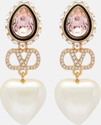 Valentino VLogo embellished drop earrings