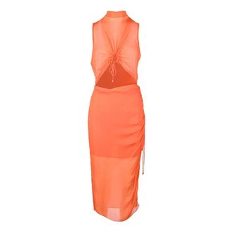 Patrizia Pepe Damesjurk - Dames - Casual kleedjes - Oranje - M - Kleedjes