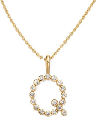 Made by Mary CZ Poppy Initial Necklace in Gold Vermeil Initial Q at Nordstrom