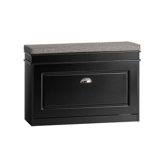 SoBuy Sobuy - Banco Zapatero Organizador Para Zapatos Con 1 Solapa Negro 75 X 24 X 51 Cm Fsr82-l-sch Es