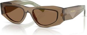 Prada B19S Zonnebril - Heren - Zonnebrillen - Bruin - 52 MM - Accessoires
