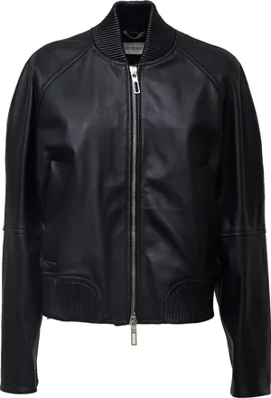Sportmax Sheep Nappa Leather Jacket with Elastic Quilted Detailing