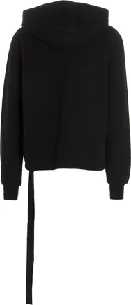 Rick Owens Asymmetrical Stitching Hoodie - Black