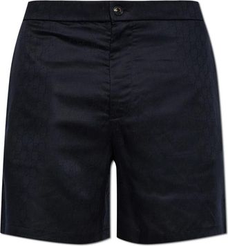 Emporio Armani Monogram Shorts - Heren - Korte Broeken - Blauw - L - Leer - Korte Broeken